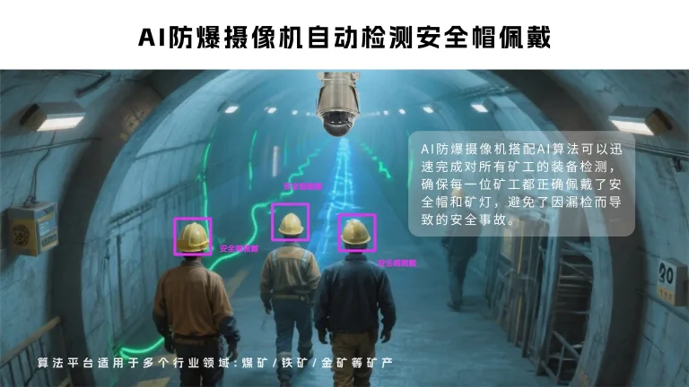 井下安全无小事：AI摄像机自动检测安全帽与矿灯佩戴